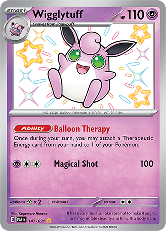 Wigglytuff - Paldean Fates - 147/091 - Shiny Holo Rare