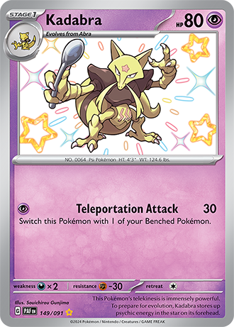 Kadabra - Paldean Fates - 149/091 - Shiny Holo Rare