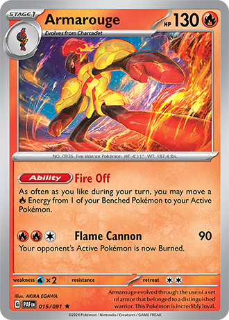 Armarouge - Paldean Fates - 015/091 - Holo Rare