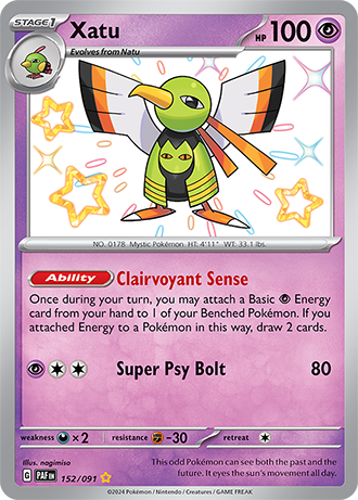 Xatu - Paldean Fates - 152/091 - Shiny Holo Rare