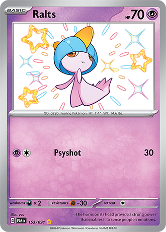 Ralts - Paldean Fates - 153/091 - Shiny Holo Rare