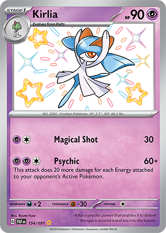 Kirlia - Paldean Fates - 154/091 - Shiny Holo Rare