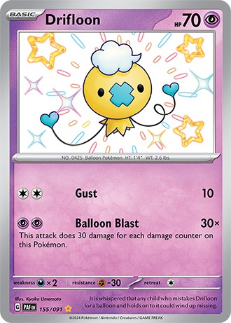 Drifloon - Paldean Fates - 155/091 - Shiny Holo Rare