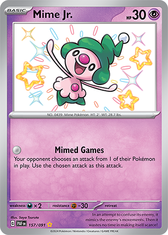 Mime Jr. - Paldean Fates - 157/091 - Shiny Holo Rare