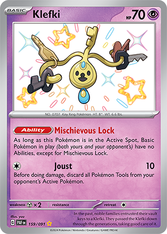 Klefki - Paldean Fates - 159/091 - Shiny Holo Rare
