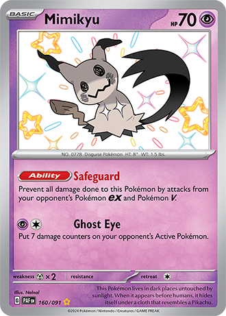 Mimikyu - Paldean Fates - 160/091 - Shiny Holo Rare