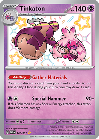 Tinkaton - Paldean Fates - 167/091 - Shiny Holo Rare