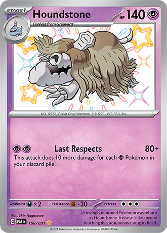 Houndstone - Paldean Fates - 168/091 - Shiny Holo Rare