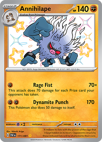 Annihilape - Paldean Fates - 171/091 - Shiny Holo Rare