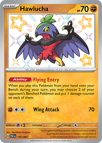 Hawlucha - Paldean Fates - 175/091 - Shiny Holo Rare
