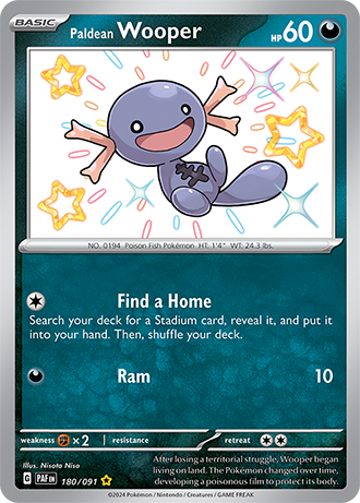 Paldean Wooper - Paldean Fates - 180/091 - Shiny Holo Rare