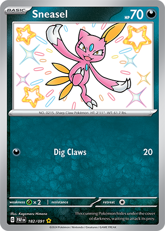 Sneasel - Paldean Fates - 182/091 - Shiny Holo Rare