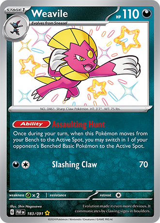 Weavile - Paldean Fates - 183/091 - Shiny Holo Rare