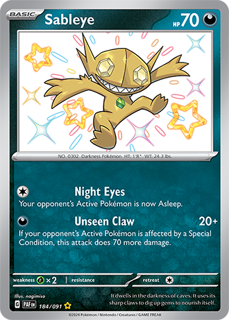 Sableye - Paldean Fates - 184/091 - Shiny Holo Rare