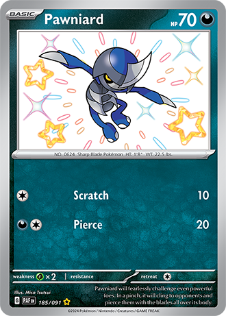 Pawniard - Paldean Fates - 185/091 - Shiny Holo Rare