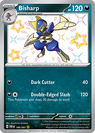 Bisharp - Paldean Fates - 186/091 - Shiny Holo Rare