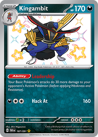 Kingambit - Paldean Fates - 187/091 - Shiny Holo Rare