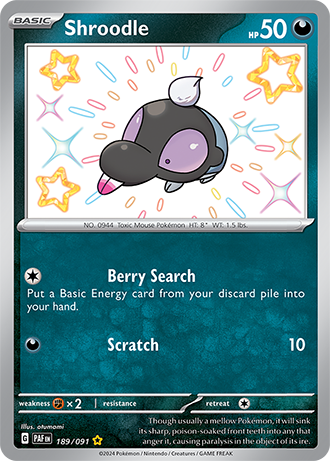 Shroodle - Paldean Fates - 189/091 - Shiny Holo Rare