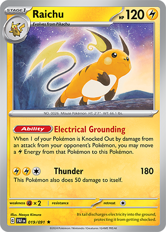 Raichu - Paldean Fates - 019/091 - Holo Rare