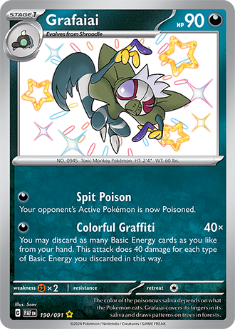 Grafaiai - Paldean Fates - 190/091 - Shiny Holo Rare