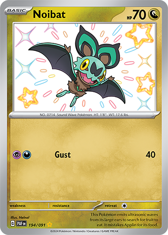 Noibat - Paldean Fates - 194/091 - Shiny Holo Rare