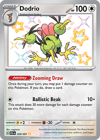 Dodrio - Paldean Fates - 200/091 - Shiny Holo Rare