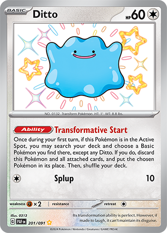 Ditto - Paldean Fates - 201/091 - Shiny Holo Rare