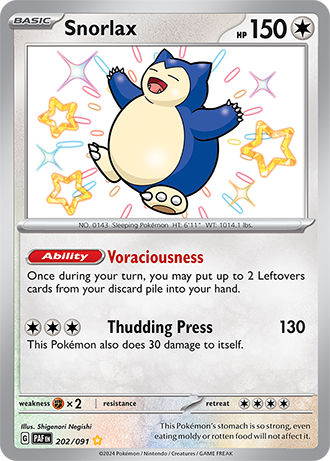 Snorlax - Paldean Fates - 202/091 - Shiny Holo Rare