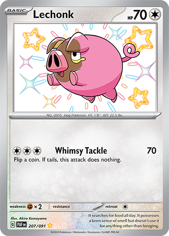 Lechonk - Paldean Fates - 207/091 - Shiny Holo Rare