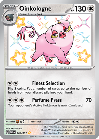 Oinkologne - Paldean Fates - 208/091 - Shiny Holo Rare