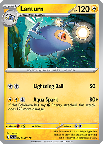 Lanturn - Paldean Fates - 021/091 - Uncommon