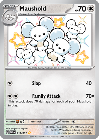 Maushold - Paldean Fates - 210/091 - Shiny Holo Rare