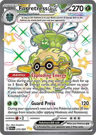Forretress ex - Paldean Fates - 212/091 - Shiny Ultra Rare