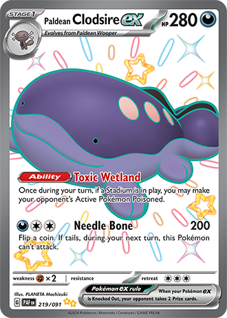Paldean Clodsire ex - Paldean Fates - 219/091 - Shiny Ultra Rare