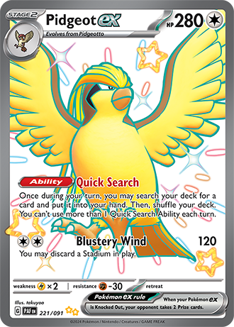 Pidgeot ex - Paldean Fates - 221/091 - Shiny Ultra Rare
