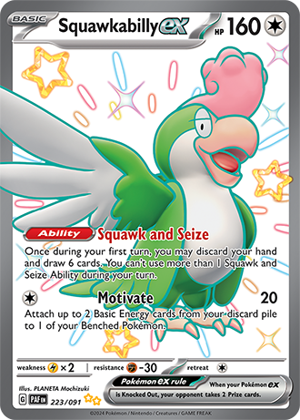 Squawkabilly ex - Paldean Fates - 223/091 - Shiny Ultra Rare