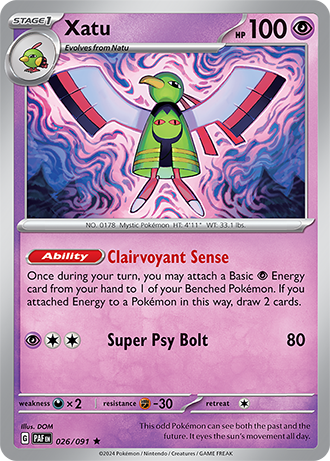 Xatu - Paldean Fates - 026/091 - Holo Rare