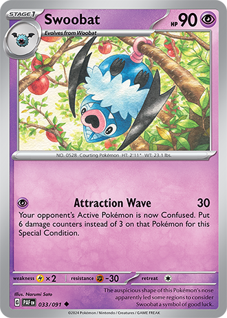 Swoobat - Paldean Fates - 033/091 - Uncommon