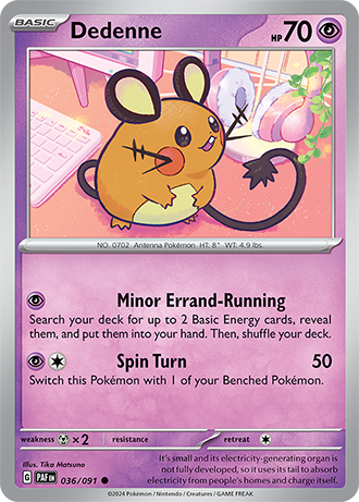 Dedenne - Paldean Fates - 036/091 - Common