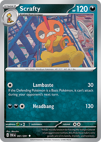 Scrafty - Paldean Fates - 061/091 - Uncommon