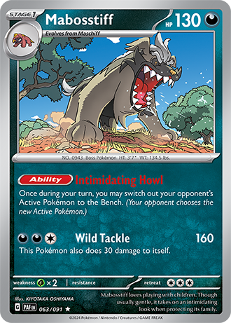 Mabosstiff - Paldean Fates - 063/091 - Holo Rare