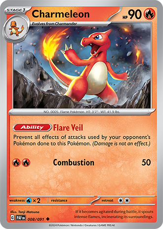 Charmeleon - Paldean Fates - 008/091 - Uncommon