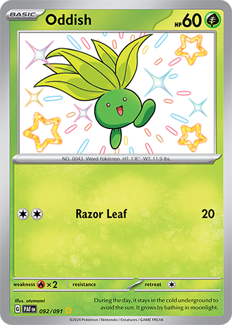 Oddish - Paldean Fates - 092/091 - Shiny Holo Rare