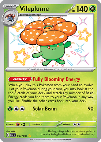 Vileplume - Paldean Fates - 094/091 - Shiny Holo Rare
