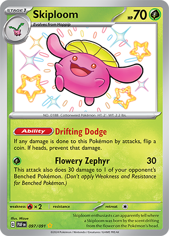 Skiploom - Paldean Fates - 097/091 - Shiny Holo Rare