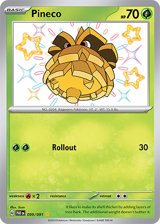 Pineco - Paldean Fates - 099/091 - Shiny Holo Rare