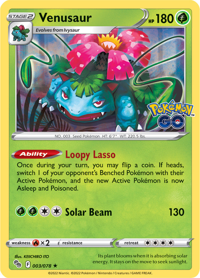 Venusaur - Pokemon Go 003/078 - Rare Holo