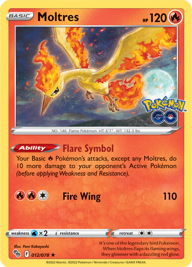 Moltres - Pokemon Go 012/078 - Rare Holo