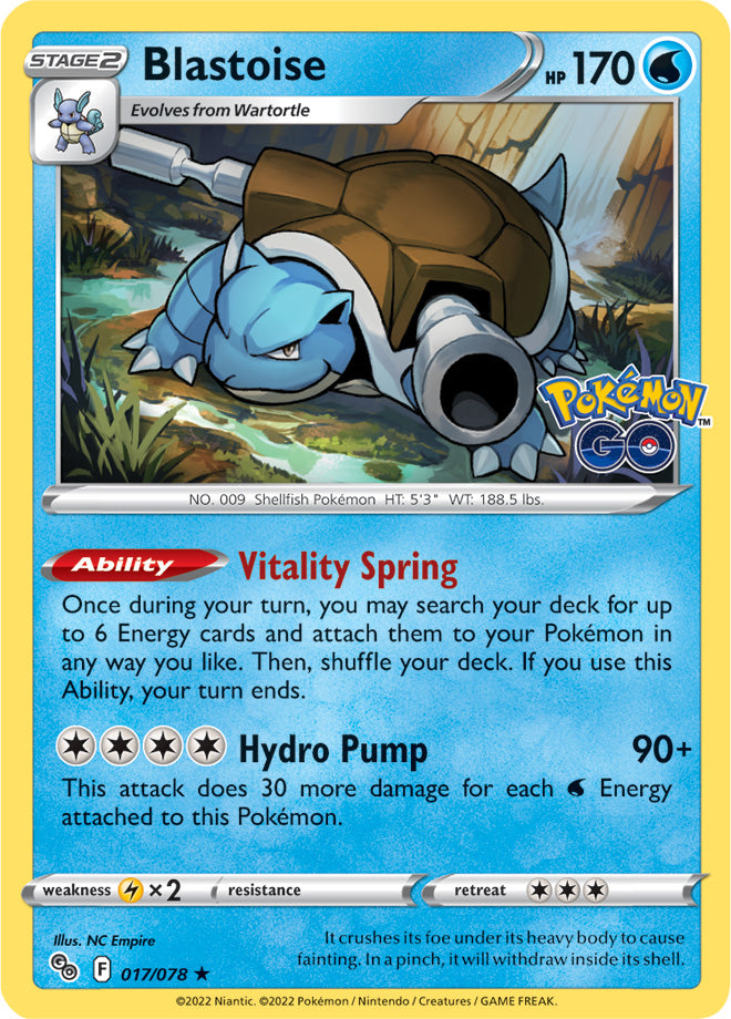 Blastoise - Pokemon Go 017/078 - Rare Holo