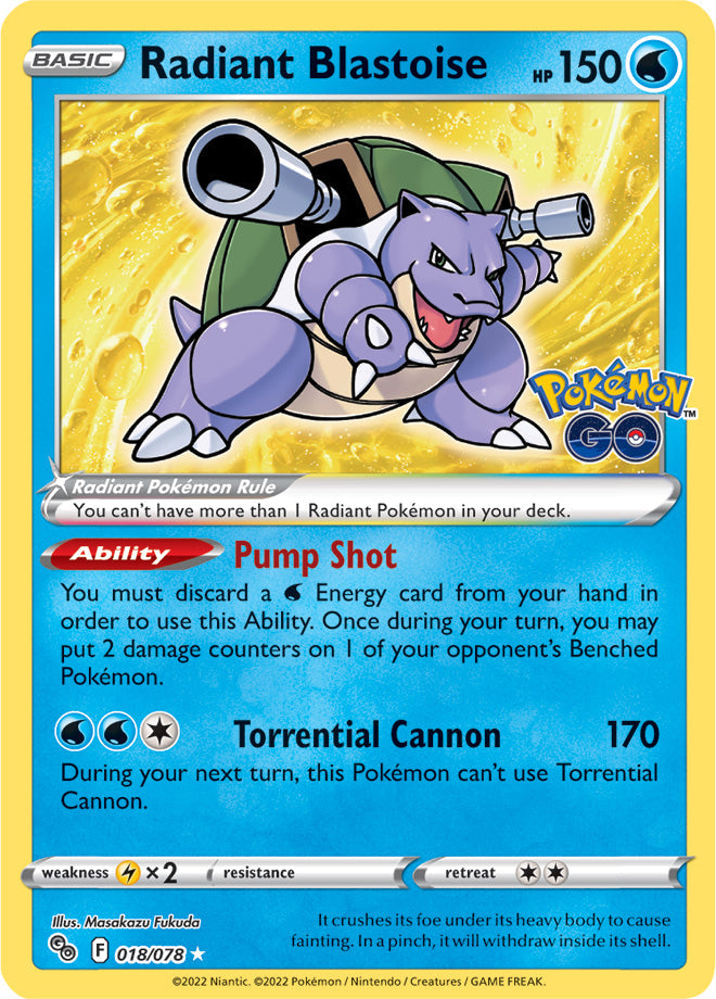 Radiant Blastoise - Pokemon Go 018/078 - Radiant